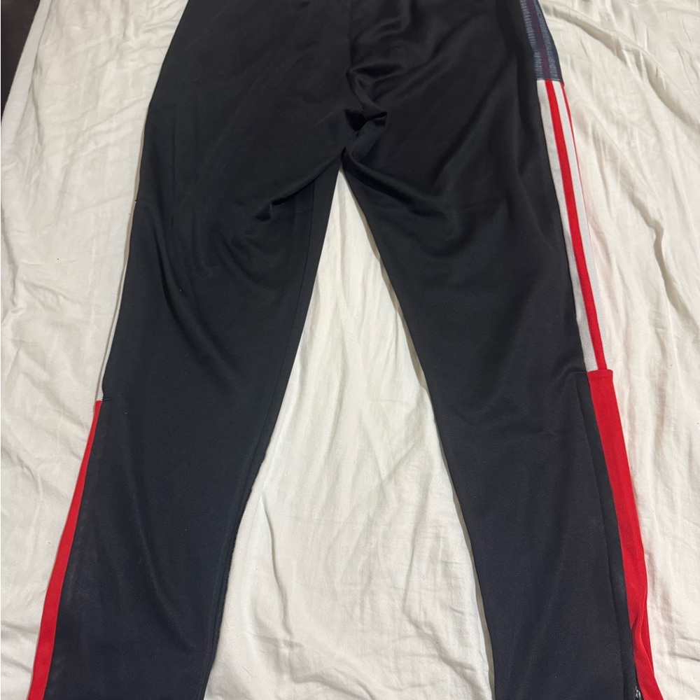 Adidas Black Pants with Red and White Accents